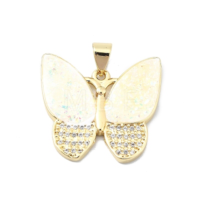 Brass Micro Pave Clear Cubic Zirconia Pendants KK-A221-16c-G-1