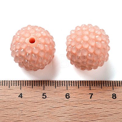 Chunky Resin Rhinestone Bubblegum Ball Beads RESI-S259-A06-1