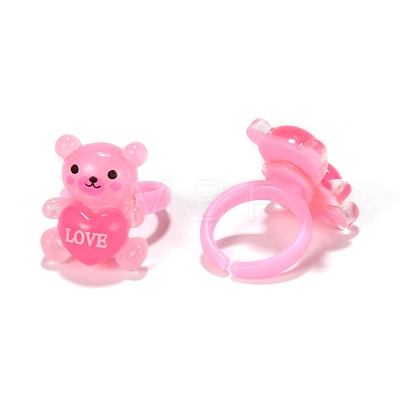 Cute Children's Day Jewelry Plastic Kids Rings for Girls RJEW-S016-M2-1