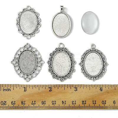 DIY Blank Tibetan Style Alloy Pendant Making Kit DIY-FS0005-76B-1