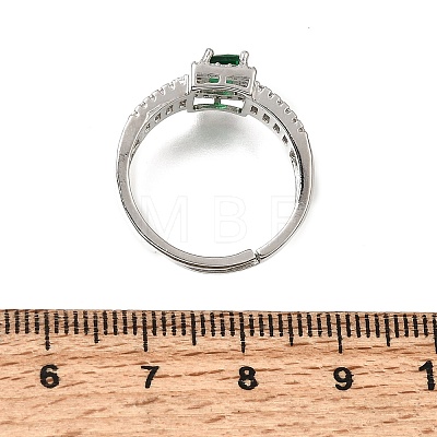 Brass Micro Pave Clear Cubic Zirconia Cuff Open Rings CU-CBA5C10-14P-1