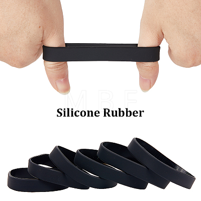 Flat Plain Silicone Cord Bracelet for Men Women BJEW-WH0016-32I-1