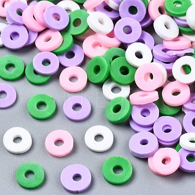 Handmade Polymer Clay Beads Strands CLAY-R089-6mm-T02B-47-1