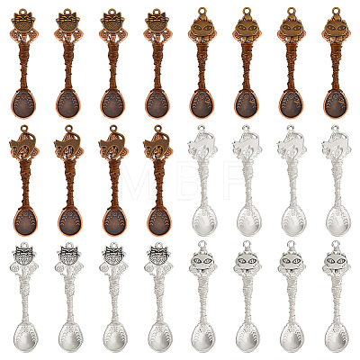 24Pcs 2 Colors 3 Style Alloy Big Pendants PALLOY-DR00003-1