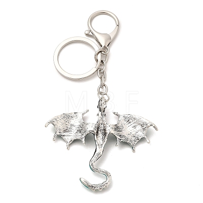 Dragon Alloy Rhinestone Pendant Keychains KEYC-G065-01G-1