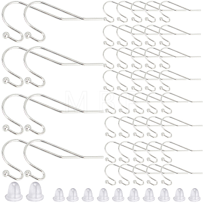 SOFPLATE 300Pcs Brass Earring Hooks KK-SP0001-35S-1