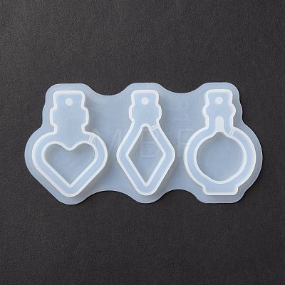DIY Round & Rhombus & Heart Bottle Pendant Silicone Molds X-DIY-E036-13-1