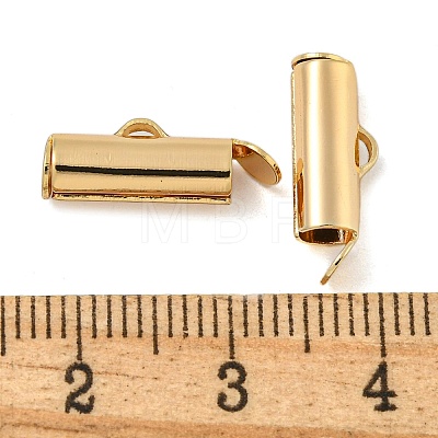 Brass Slide On End Clasp Tubes KK-N254-119G-01-1