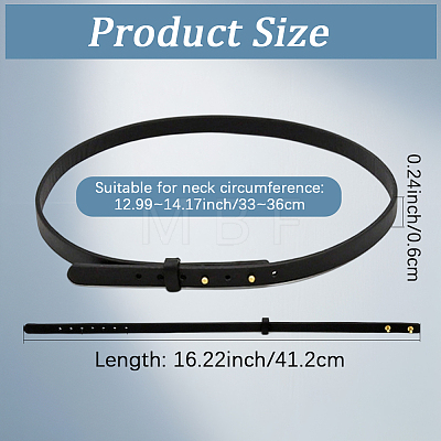 6MM Flat Leather Cord Adjustable Choker Necklaces NJEW-CL0001-26-1