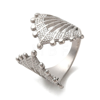 304 Stainless Steel Open Cuff Ring RJEW-C068-06A-P-1