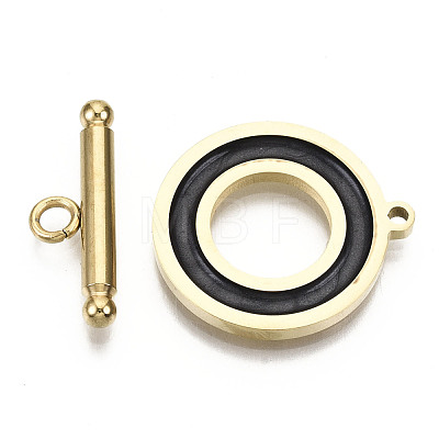 201 Stainless Steel Toggle Clasps STAS-R115-14B-G-1