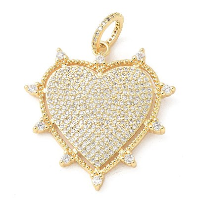 Brass Micro Pave Cubic Zirconia Pendants X-KK-U053-12G-1