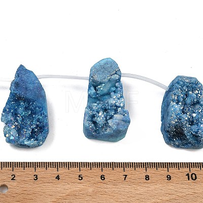 Electroplated Natural Druzy Agate Beads Strands G-N0259-08-1