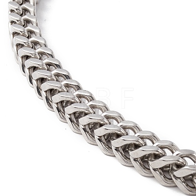 304 Stainless Steel Wheat Chains Necklace with Dragon Clasps for Men Women NJEW-E155-05P-1
