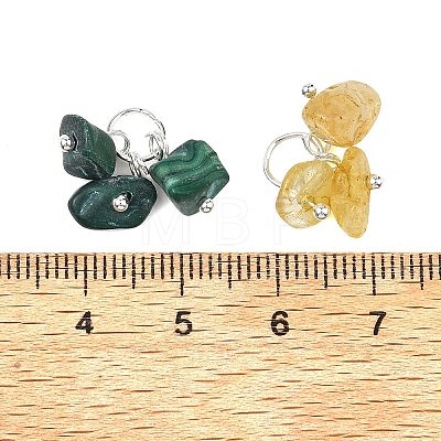 24Pcs Natural & Synthetic Mixed Stone Pendants PALLOY-JF05355-02-1