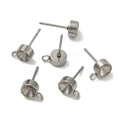 Non-Tarnish 201 Stainless Steel Stud Earring Settings LS-X-STAS-S041-08-1