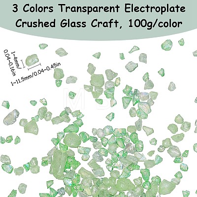 3 Style Transparent Electroplate Crushed Glass Craft GLAA-SC0001-99C-1