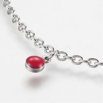 304 Stainless Steel Charm Anklets AJEW-E032-01-1