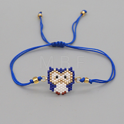 Fashion Owl Glass Seed Bead Link Adjustable Bracelets VY0389-1-1