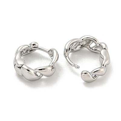 Brass Hoop Earrings EJEW-L211-010G-P-1