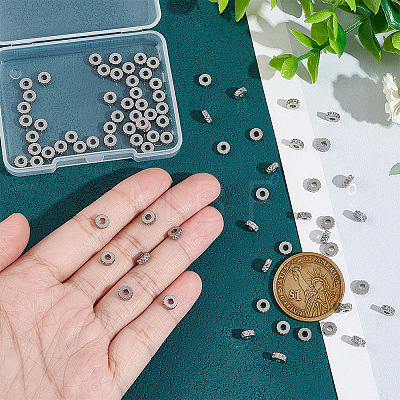 Unicraftale 80PCS 201 Stainless Steel Spacer Beads STAS-UN0046-59-1