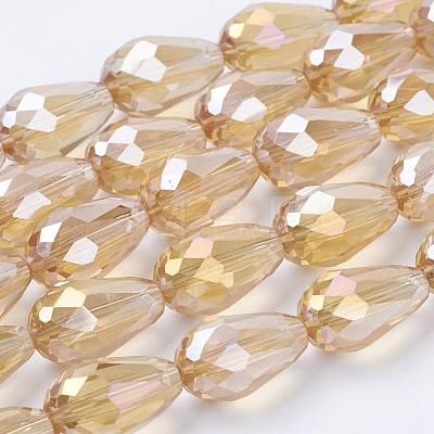 Electroplate Glass Beads Strands EGLA-D015-15x10mm-24-1