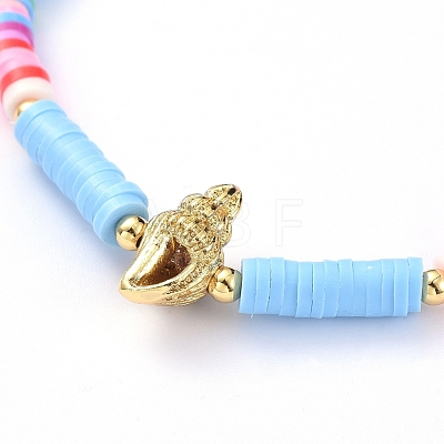Handmade Polymer Clay Heishi Bead Stretch Bracelets BJEW-JB05078-05-1