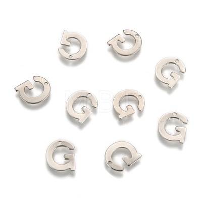 304 Stainless Steel Letter Charms X-STAS-O072-G-1