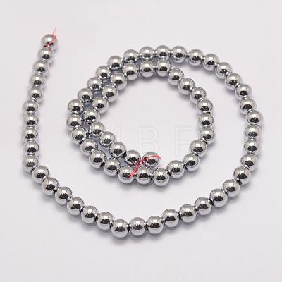 Grade AA Magnetic Synthetic Hematite Bead Strands G-P258-05-6mm-1