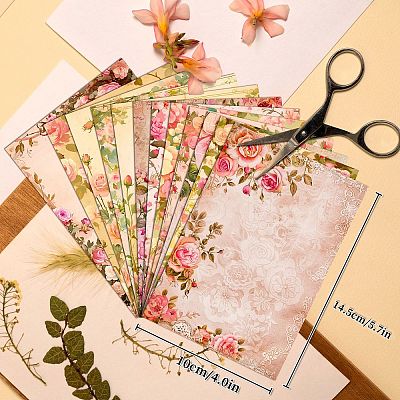 12Pcs 12 Styles Pink Romance Theme Scrapbook Paper Pad PW-WGC79B2-01-1