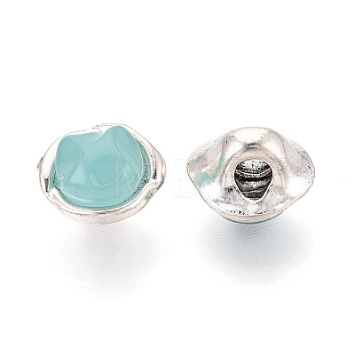Zinc Metal Alloy & Natural Turquoise Buttons BUTT-WH0057-001E-AS-1