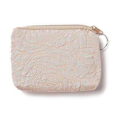 Rose Flower Pattern Cotton Cloth Wallets ABAG-Q043-05-1
