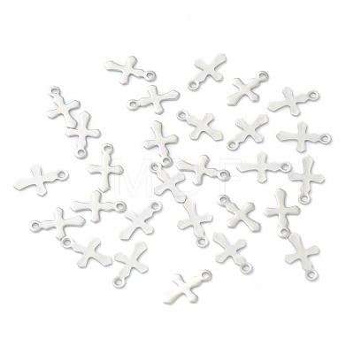 304 Stainless Steel Tiny Cross Charms STAS-H149-01P-1