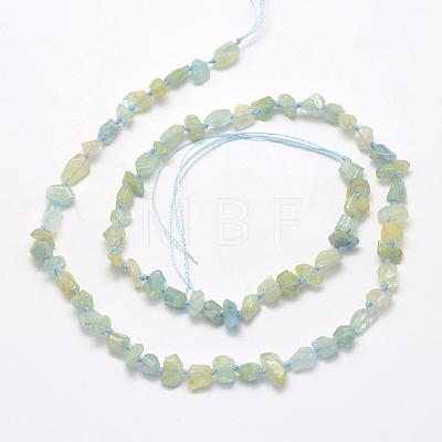 Rough Raw Natural Aquamarine Beads Strands G-K202-33A-1