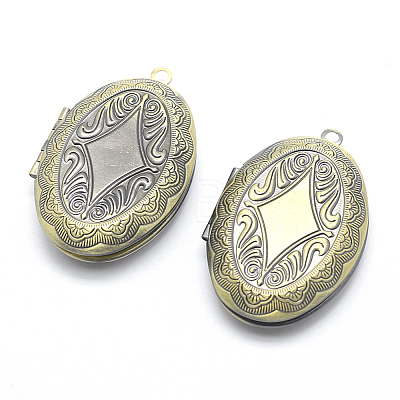 Brass Locket Pendants X-KK-F717-08AB-NR-1