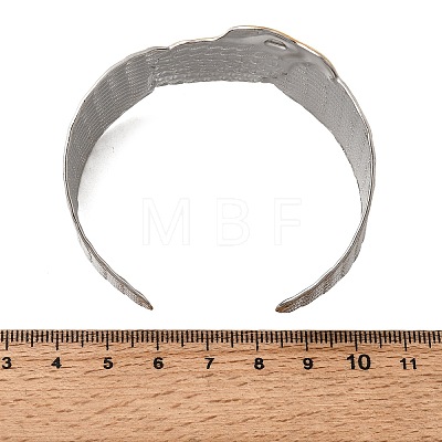 Two Tone 304 Stainless Steel Cuff Bangles SA-CBA90C5-02B-PG-1