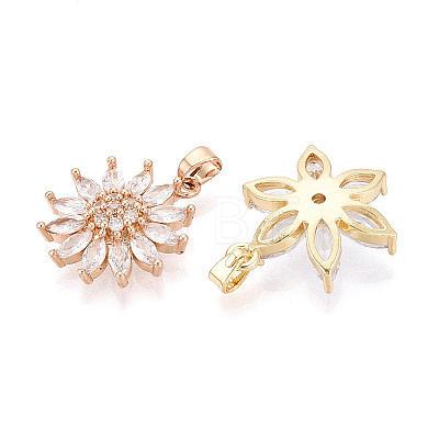Brass with Cubic Zirconia Pendants KK-T072-50G-1