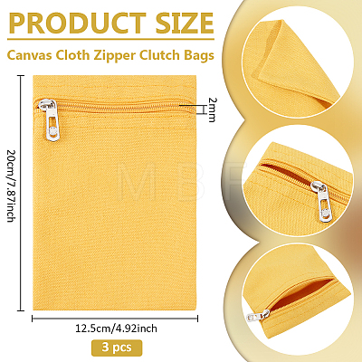 Canvas Cloth Zipper Bags ABAG-WH0077-09B-06-1