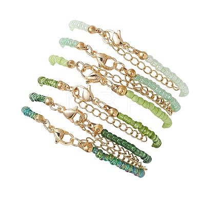 Glass Bead Bracelets BJEW-JB12957-1