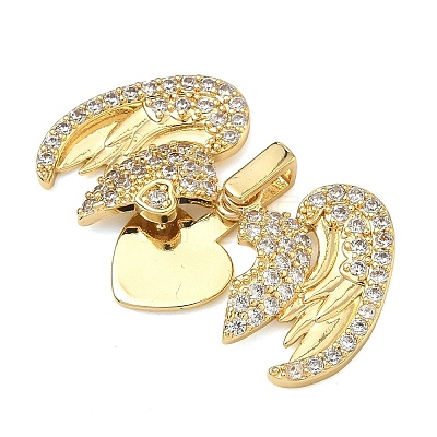 Brass Micro Pave Clear Cubic Zirconia Locket Pendants KK-A293-26A-G-1