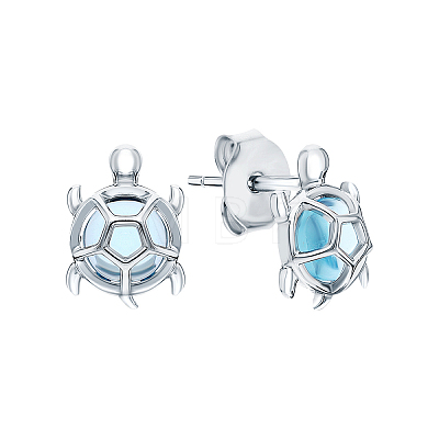 Cute and Delicate S925 Sterling Silver Turtle Stud Earrings for Ocean Lovers OH0767-1