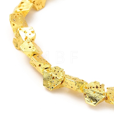 Electroplated Natural Lava Rock Beads Strands G-G984-13G-1