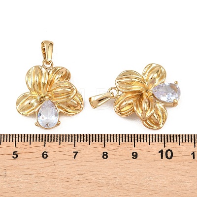 304 Stainless Steel Rhinestone Pendants STAS-P438-34G-1