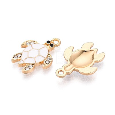 Alloy Rhinestone and Enamel Pendants PALLOY-T092-40G-01-1