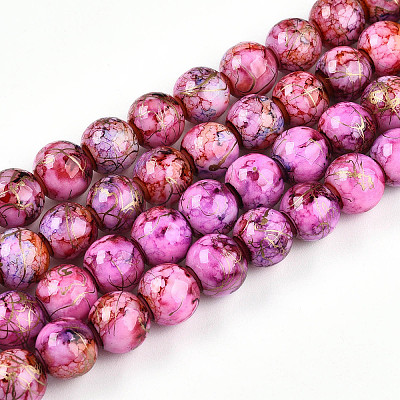 Baking Painted Glass Beads Strands DGLA-N003-10mm-B03-1