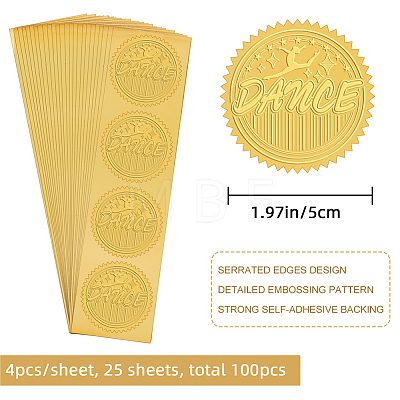 Self Adhesive Gold Foil Embossed Stickers DIY-WH0211-307-1
