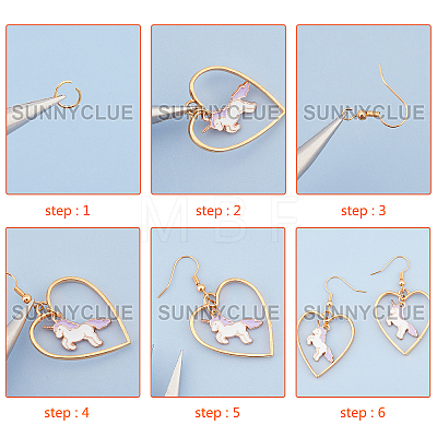 SUNNYCLUE DIY Unicorn Earrings Making Kits DIY-SC0001-22-1