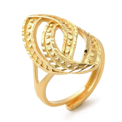 Light Gold Brass Adjustable Rings for Women RJEW-A022-01C-1