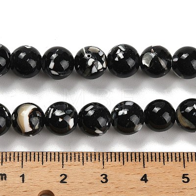 Assembled Synthetic Stone and Trochus Shell Beads Strands G-B128-08C-04-1