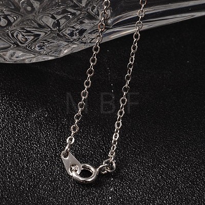 Teardrop AB Color Plated Electroplate Glass Pendant Necklaces NJEW-JN01492-1